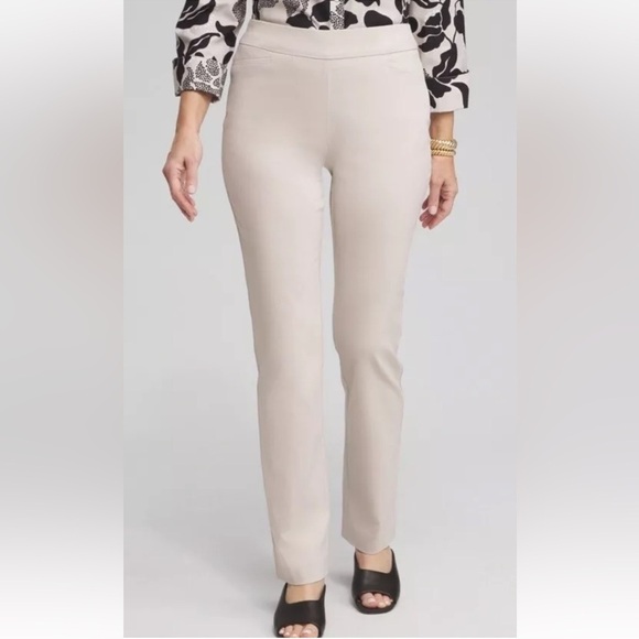 Chico’s Fabulously Slimming Pants Tan Women’s Size 1 US 8‎ (1648) - Picture 1 of 6